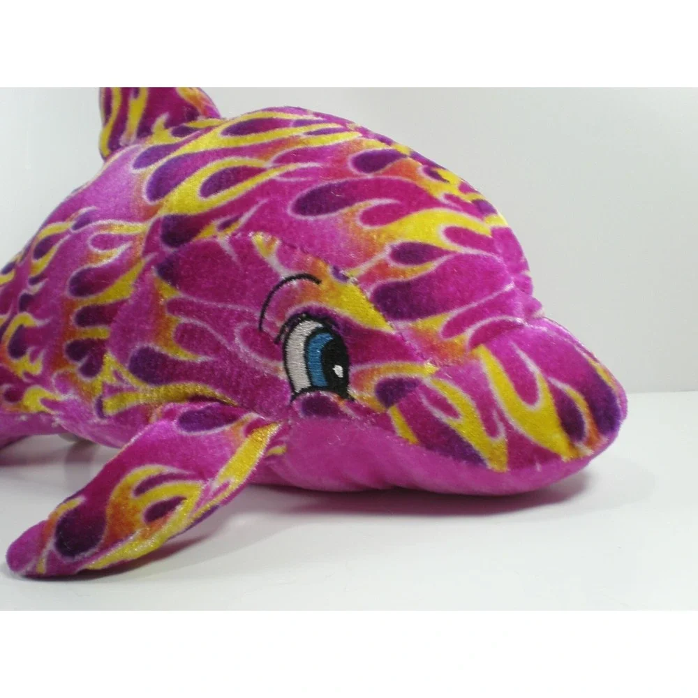 Plush Dolphin Stuffed Animal Toy Flame Pattern Pink‎ Yellow